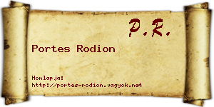 Portes Rodion névjegykártya